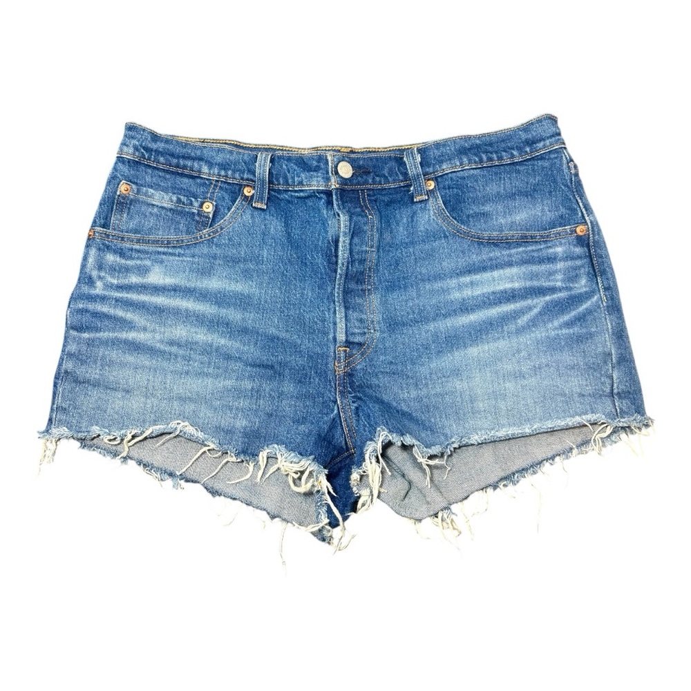 LEVI’S 501 Button-Fly Cut Off Denim Blue Shorts